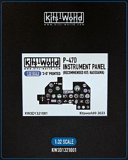 Kitsworld 1/32 Scale - P-47D - 3D Printed/Full Colour Instrument Panel 